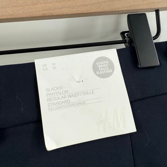 H&M Pants Women's Size 10 NWT Dark Navy Business Office Work Slacks Stretch - Picture 3 of 16